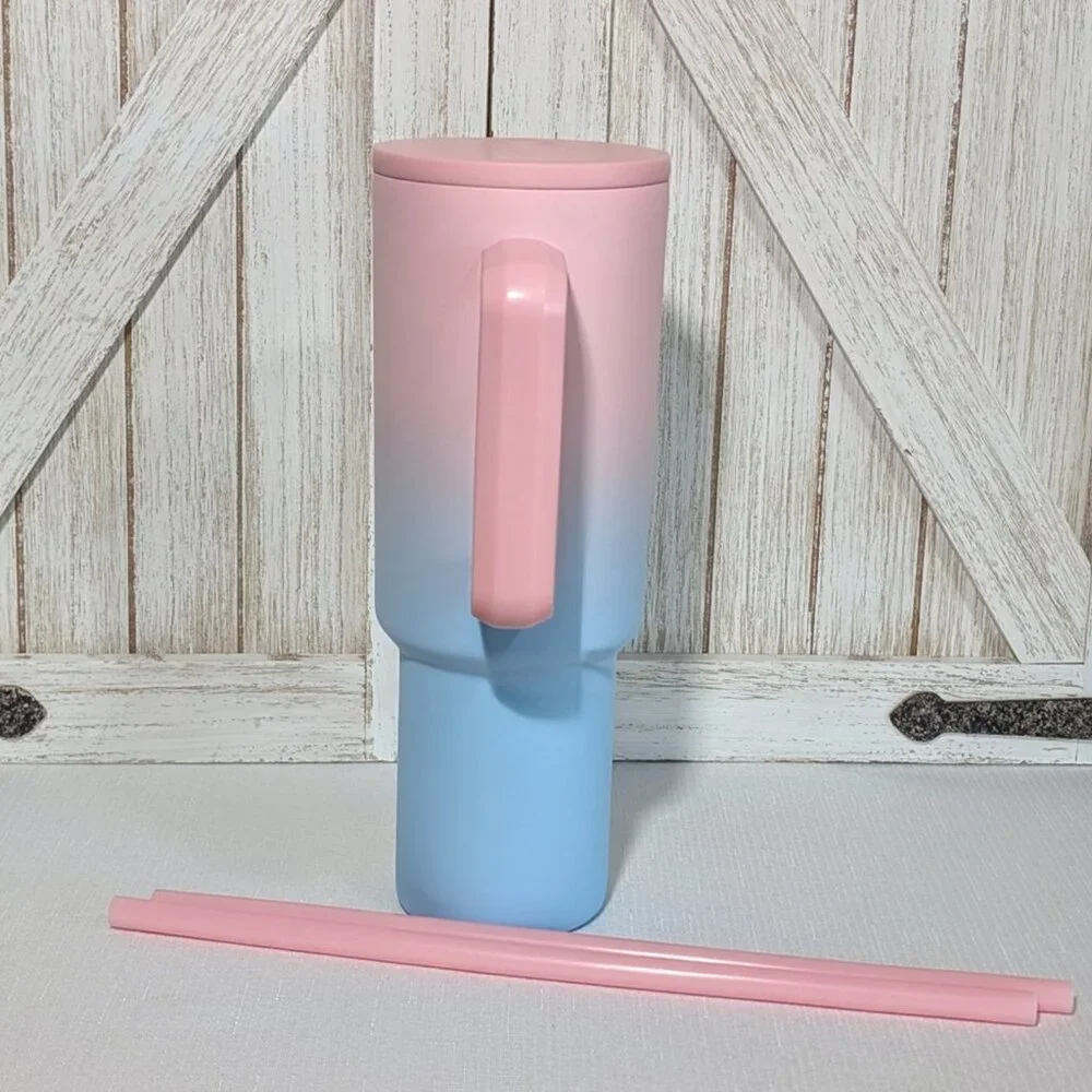 Simple Modern 40 oz Trek Tumbler with Handle and Straw Lid Sweet Taffy NIB - Picture 3 of 6
